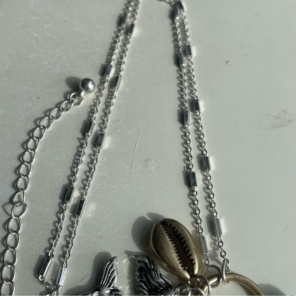 Silver tone Mermaid Charm Necklace - Picture 5 of 5